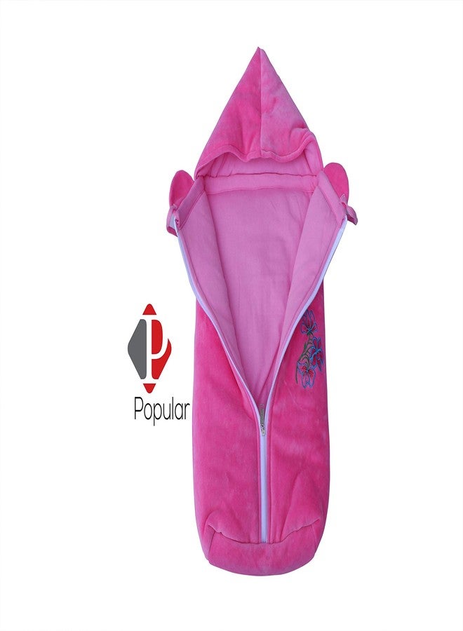 Popular Baby's Sleeping and Carry Bag Wash Cloth for New Born 100% Cotton/Reusable Extra Soft/New Born Baby Bedding (Pink) - Image 3