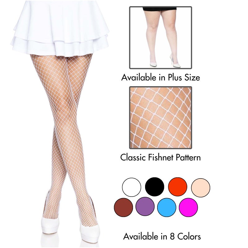 Leg Avenue Womens Spandex Industrial Fishnet Tights, O/S, White - Image 4