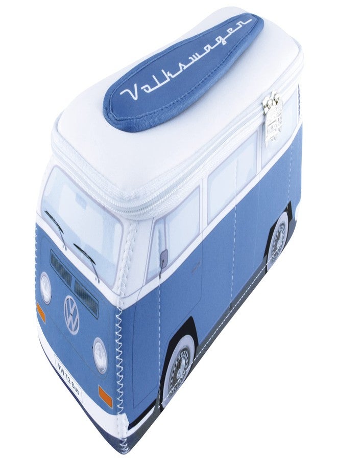 BRISA VW Collection Volkswagen Neoprene Universal Makeup Cosmetics Toiletry Travel Pharmacy Bag in T2 Bus Design (Large) (Blue) - Image 1