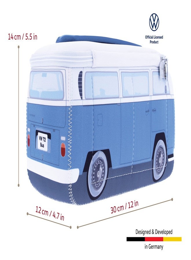 BRISA VW Collection Volkswagen Neoprene Universal Makeup Cosmetics Toiletry Travel Pharmacy Bag in T2 Bus Design (Large) (Blue) - Image 3