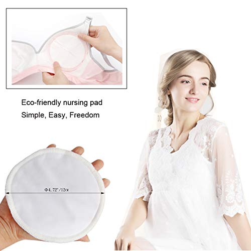 PINOWU Reusable Nursing Pads (10 Pack) for Breastfeeding Moms - 4.7 inch Washable Breastfeeding Nipple Pad for Maternity with Laundry Bag - Image 4