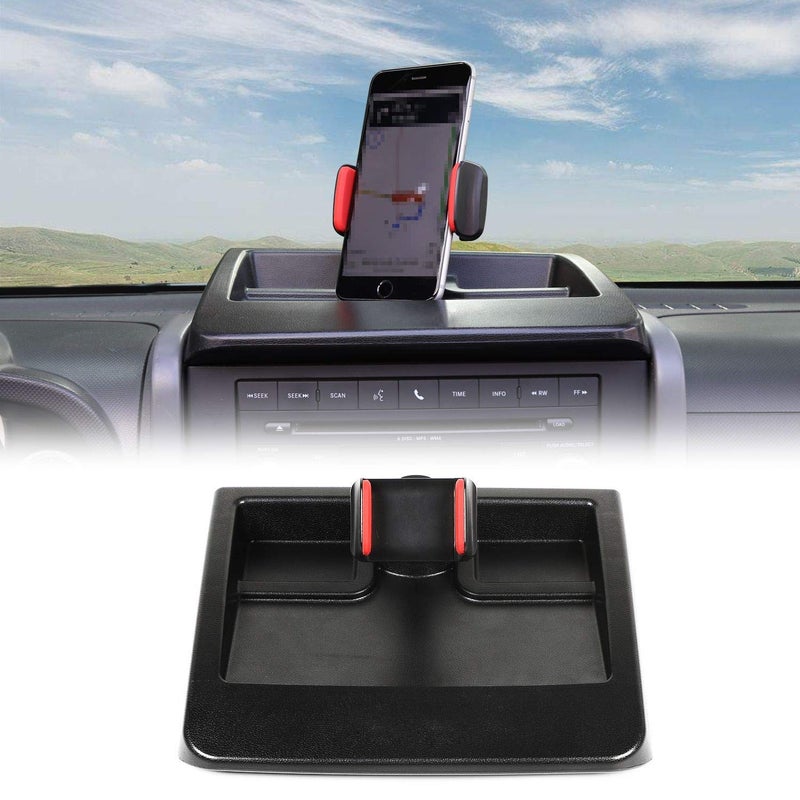CheroCar JK Cellphone Dash MultiMount Phone Holder Stoage Tray System Kit fits for 20072011 Jeep Wrangler JK JKU Organizer Box Interior Accessories BlackK
