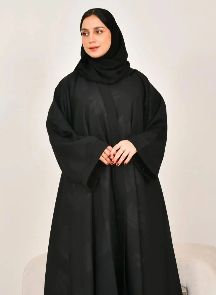 lamha abaya Black closh abaya with prints all over the abaya
