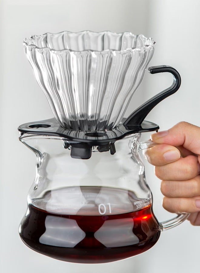 طقم تقطير v60 الة قهوة مكونة من قمع زجاجي وسيرفر - Image 1