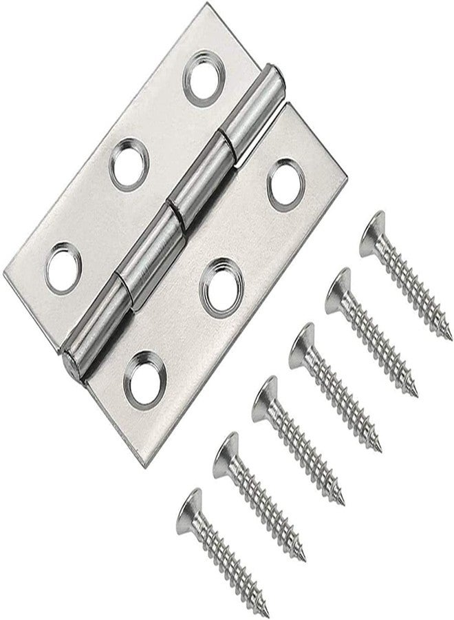 QANQIUPLE 20Pcs 2 Inch Stainless Steel Folding Hings for Wooden Box Small Crafts or Lightweight Projects assigned 120 Screws (2 inch) - Image 5