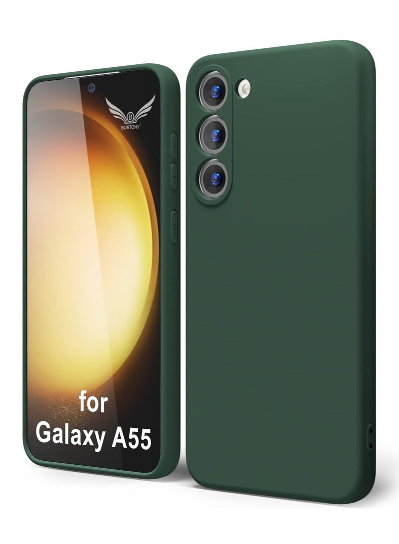 BORTONY Samsung Galaxy A55 Case Cover Flexible Soft Silicone Slim Fit Case for Galaxy A55 Anti Scratch with Inside Microfiber Lining Shockproof Protective Phone Case for Galaxy A55 Case 6.6 inch - Image 1
