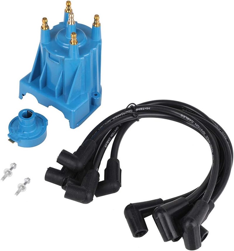 Tutor Auto Ignition Tune Up Kit with Distributor Cap and Rotor and Spark Plug Wires Set Replacement for 3.0L 4cyl MerCruiser Engines Made by GM with Delco EST Ignition Systems - Replace 811635Q2, 816761Q14 - Image 1