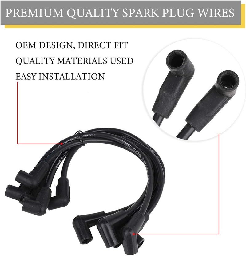 Tutor Auto Ignition Tune Up Kit with Distributor Cap and Rotor and Spark Plug Wires Set Replacement for 3.0L 4cyl MerCruiser Engines Made by GM with Delco EST Ignition Systems - Replace 811635Q2, 816761Q14 - Image 5