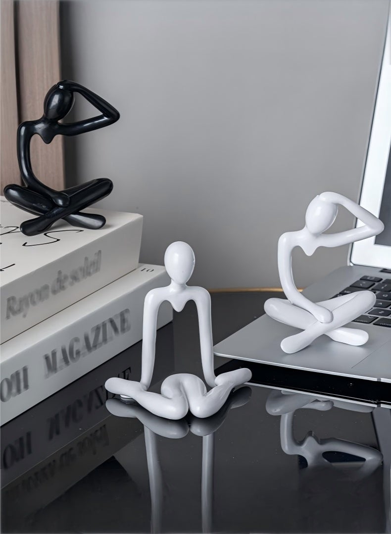 جونيوك 3 قطع الحديثة ديكور المنزل الحرف الفيلسوف، الراتنج الزينة مجردة، أرفف الكتب، غرف المعيشة، مكاتب المكاتب، أرفف الكتب، طاولات القهوة، الحلي الفنية - Image 2