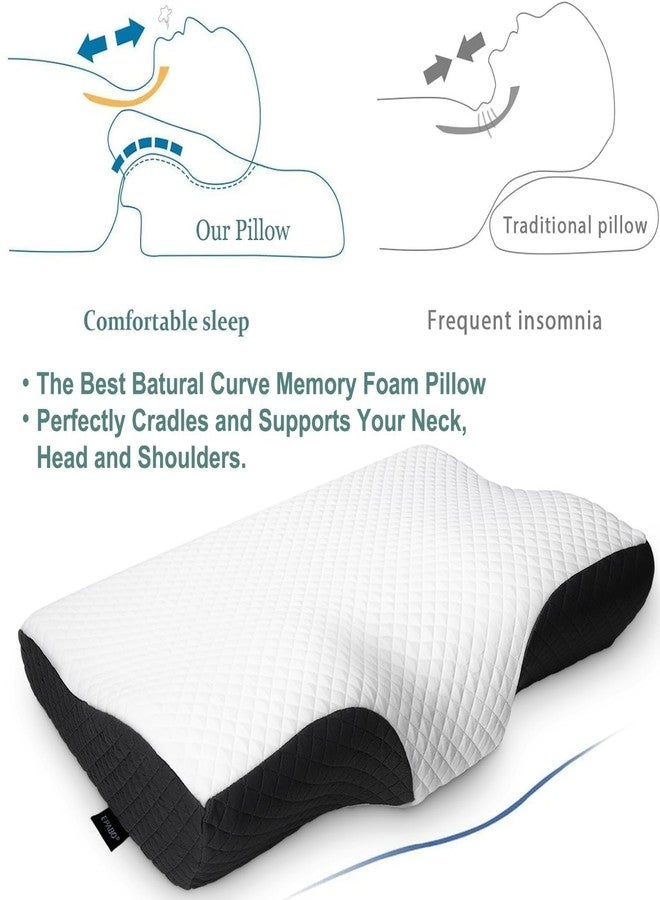 EPABO Contour Memory Foam Pillow Orthopedic Sleeping Pillows, Ergonomic Cervical Pillow for Neck Pain - for Side Sleepers, Back and Stomach Sleepers, Free Pillowcase Included (Firm & Standard Size - Image 2