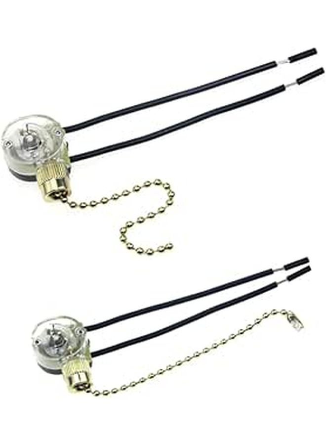2PCS Ceiling Fan Pull Chain Switch Replacement Easy Install For Lighting Fixtures - Image 1