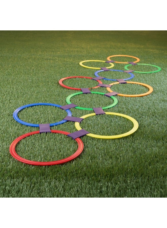 Hey! Play! Hopscotch Ring Game-10 Multi-Colored Plastic Rings and 15 Connectors for Indoor or Outdoor Use-Fun Creative Play Set for Girls and Boys - Image 5