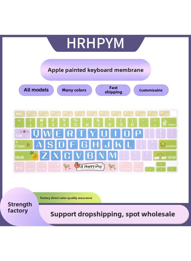 Suitable For Macbook Apple Notebook Keyboard Film 13air Color Painted Pro Protective Film 15 Inch Dustproof Paste-Color:CH-201 (Xiaomeng Cat Claw)-Dimensions:US 16/20 13pro (A2141/A2289/A2338)