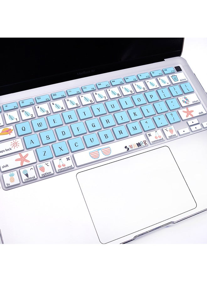 Suitable For Macbook Apple Notebook Keyboard Film 13air Color Painted Pro Protective Film 15 Inch Dustproof Paste-Color:CH-201 (Xiaomeng Cat Claw)-Dimensions:US 16/20 13pro (A2141/A2289/A2338)
