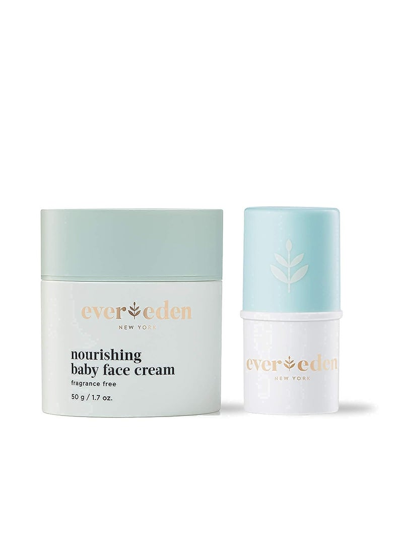 Evereden Evereden Dry Relief DUO  Baby Face Cream 17oz  Baby Lip Balm 013oz  Clean Vegan  Easy to Use Toddler Chapstick  Baby Cream Bundle for Deep Soothing Hydration  NonGreasy  FragranceFree 