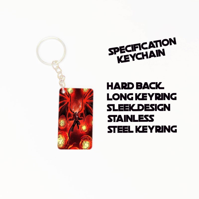 OUTFITQUE OUTFITQUE Premium (Pack of 2) Anime- 488 Printed Long Keychain For Bike, Scooty, Car, MDF Keyholder - Image 2