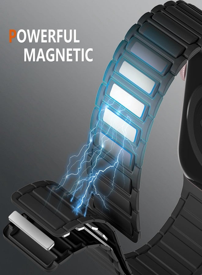Easuny Magnetic Watch Band Compatible with Apple Watch 44mm 46mm 45mm 49mm 42mm 41mm 40mm 38mm Bands for Men Women Wrist Solo Loop, Sport Silicone Strap for iWatch Series 11 10 9 8 7 6 5 4 3 SE Ultra - Image 3