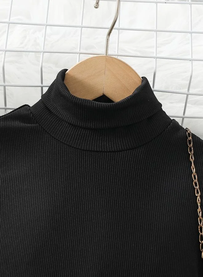 Take Two Take Two Girls Olive Cold Shoulder Top and Belted Joggers Set