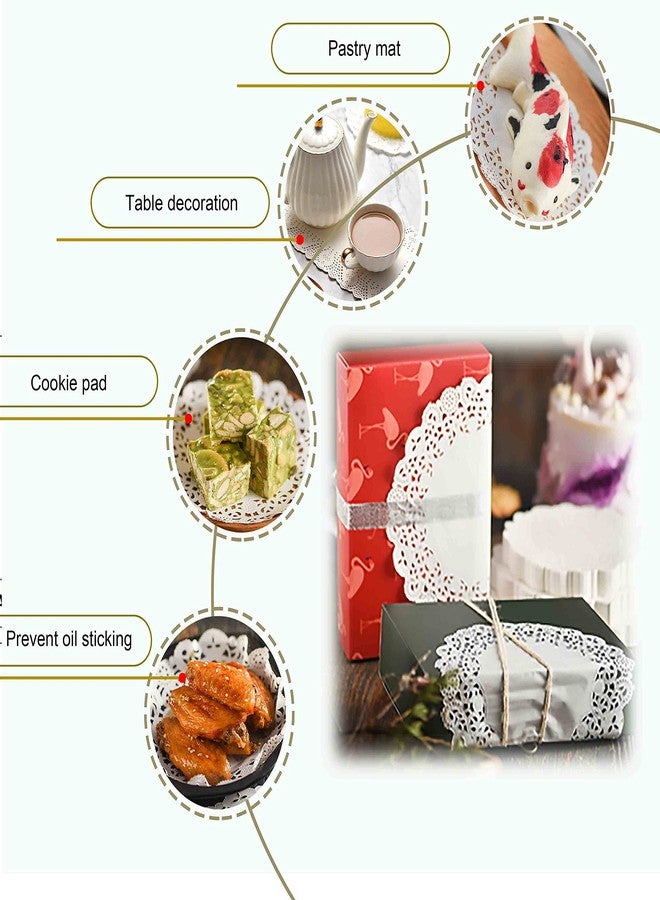 YESON 12 inch x 16 inch Rectangle Paper Doilies/Lace Paper Placemats/Disposable Greaseproof Doilies,White,Pack of 100 - Image 4