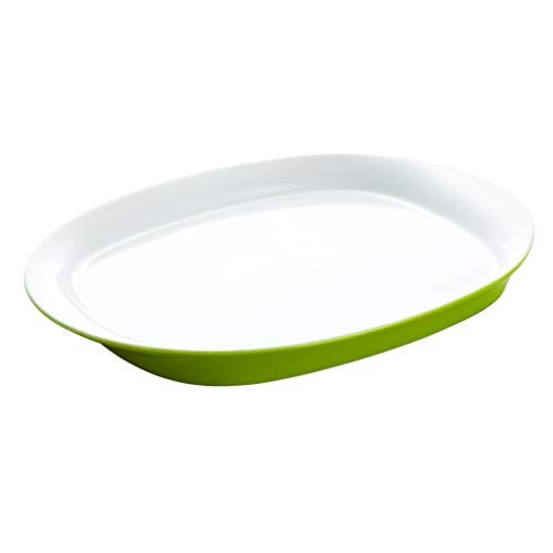 Rachael Ray طبق oval من راشيل راي، 14 إنش، خزف، أخضر - Image 1