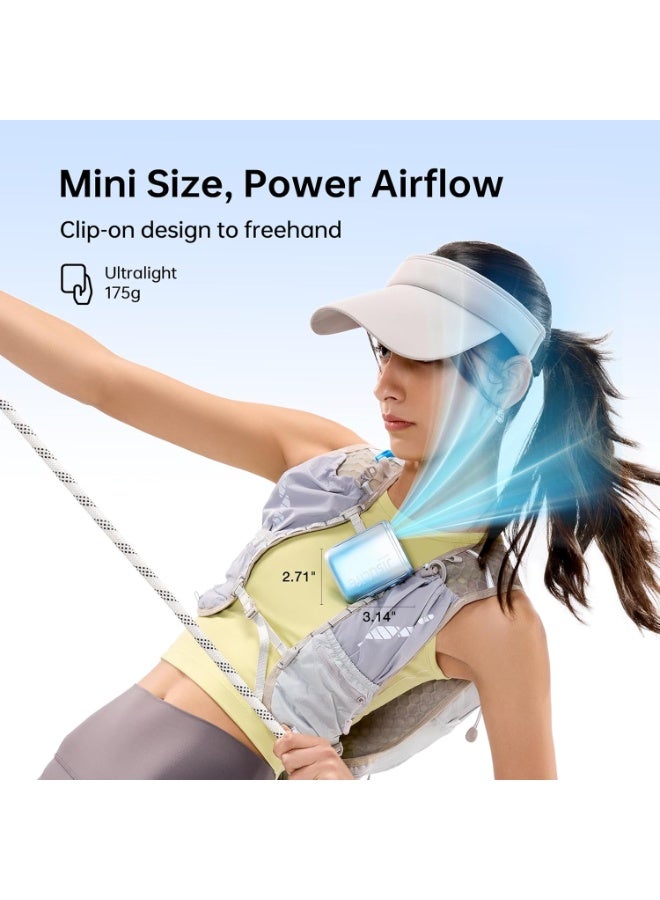 JisuLife Life5 4-in-1 Portable Neck Fan 4500mAh Rechargeable Bladeless Hands-Free Fan with 100 Speed Levels, LED Display, Lightweight USB Personal Cooling Fan for Travel, Office, Outdoor, Walking, Sports & UAE Summer - Blue - Image 4