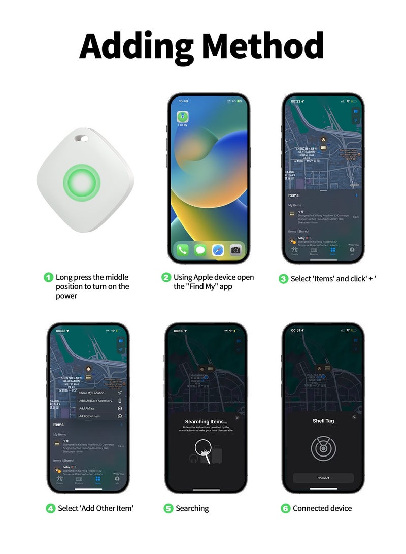 Bcarenest smart Bluetooth tracker, a child tracking device for preventing children from getting lost, compatible with Apple Find My (iOS only). It can locate children's backpacks, wallets, bicycles, luggage, and other items, similar in function to the Apple Airtag (white) - Image 5