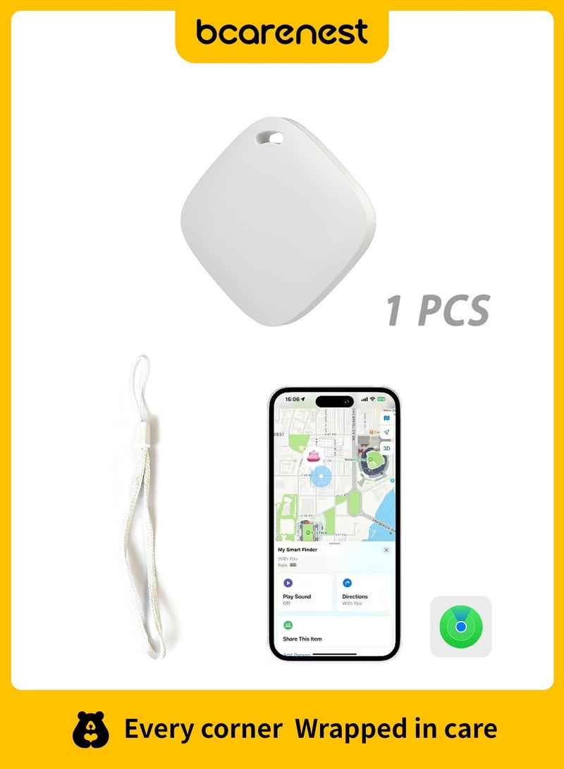 Bcarenest smart Bluetooth tracker, a child tracking device for preventing children from getting lost, compatible with Apple Find My (iOS only). It can locate children's backpacks, wallets, bicycles, luggage, and other items, similar in function to the Apple Airtag (white) - Image 1