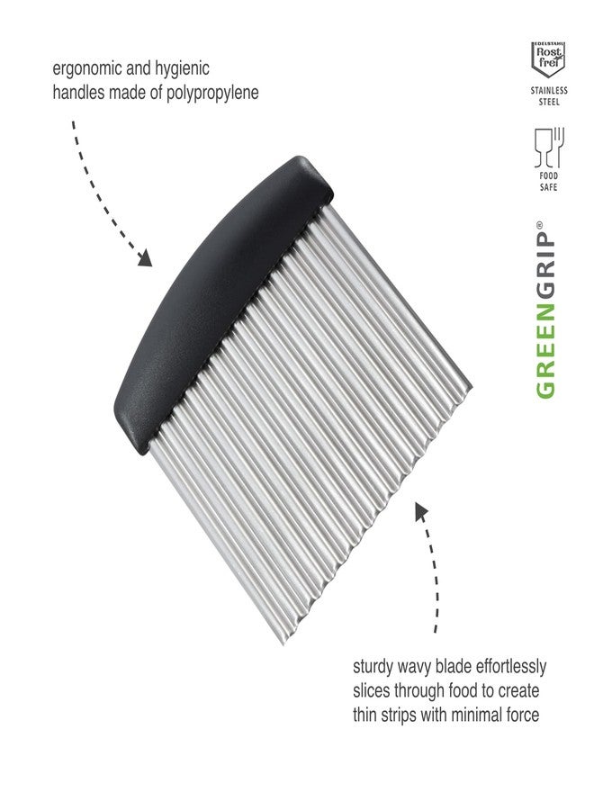 triangle Crinkle Cutter - Ultra-Sharp Stainless Steel - Creates Julienne Strips, Waffle Cuts & Fancy Wavy Edges - GreenGrip Handle - Dishwasher Safe - Image 2