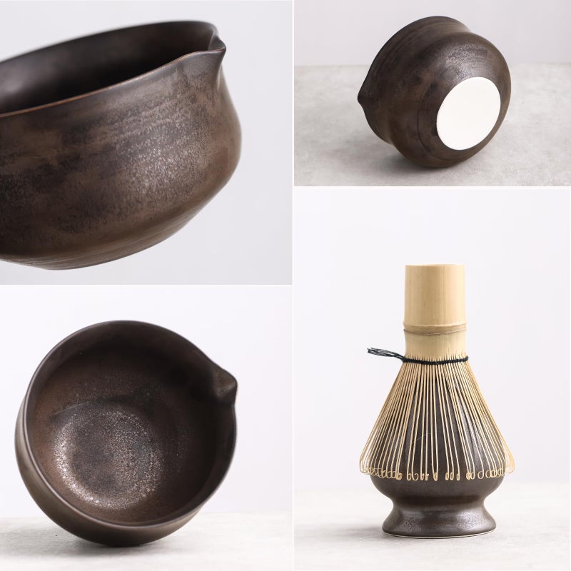 Ochcahser Matcha Set, Japanese Tea Set Includes Matcha Bowl with Spout, Matcha Whisk Holder (chasen), Bamboo Matcha Whisk and Bamboo Scoop, Ceramic Matcha Kit for Tea Lovers - Image 4