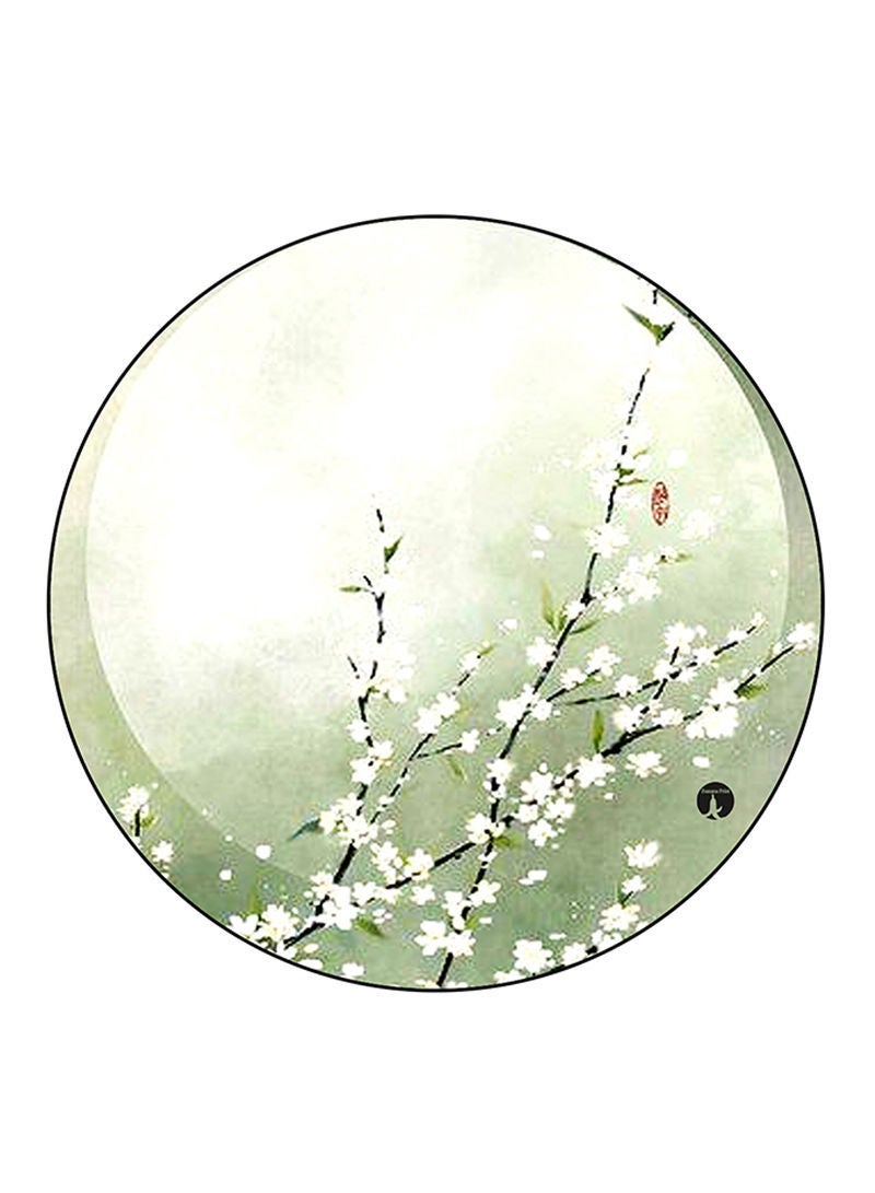 RKN Flowers Printed Mouse Pad  Round  Multicolour