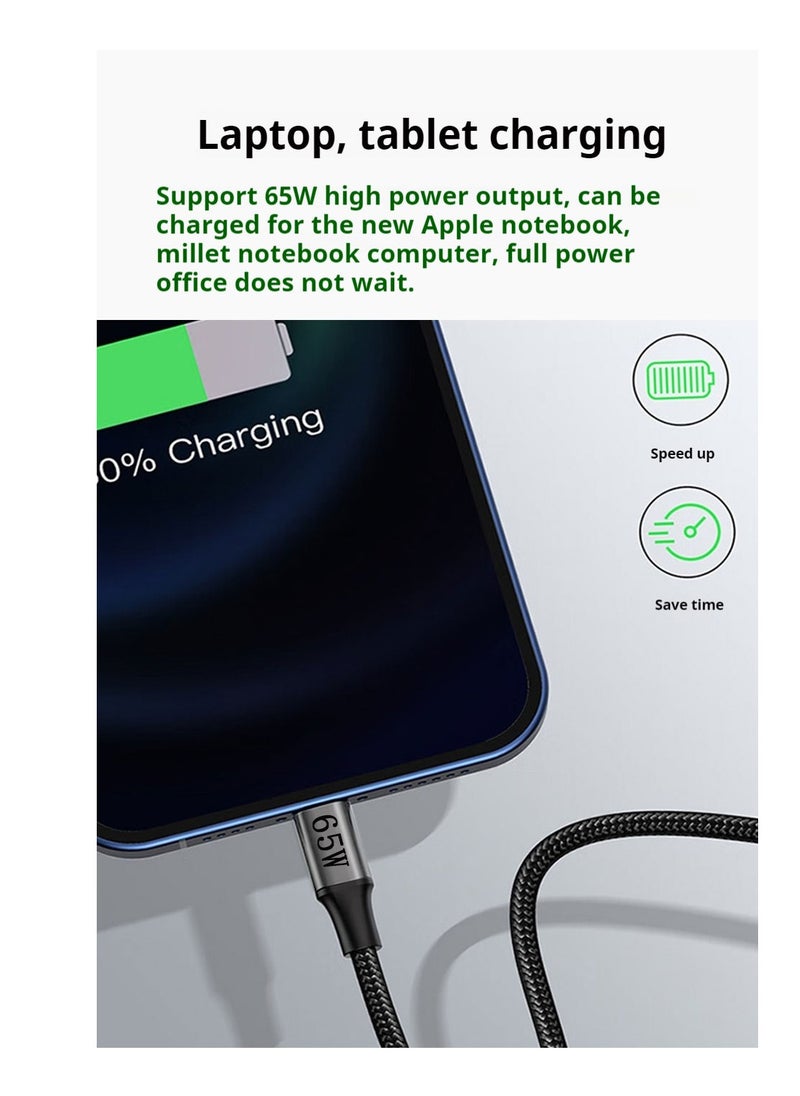 M-PARD - M-PARD USB to USB C (Type-C) data cable 1.2M, car Carplay data cable USB A to Type-C data cable fast charging braided USB C cable compatible with iPhone 16/16 Plus/16 Pro/15, Samsung Galaxy S24/S23 Pixel 8/7、 4 feet - Image 1
