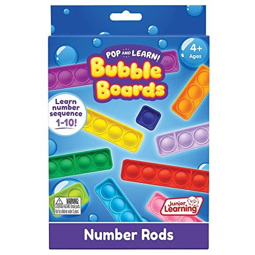 Junior Learning Number Rod Bubble Boards Junior Learning Pop and Learn Learn to Count Out Numbers Math and Sensory Learning for Ages 4 Grade PreK - Image 1
