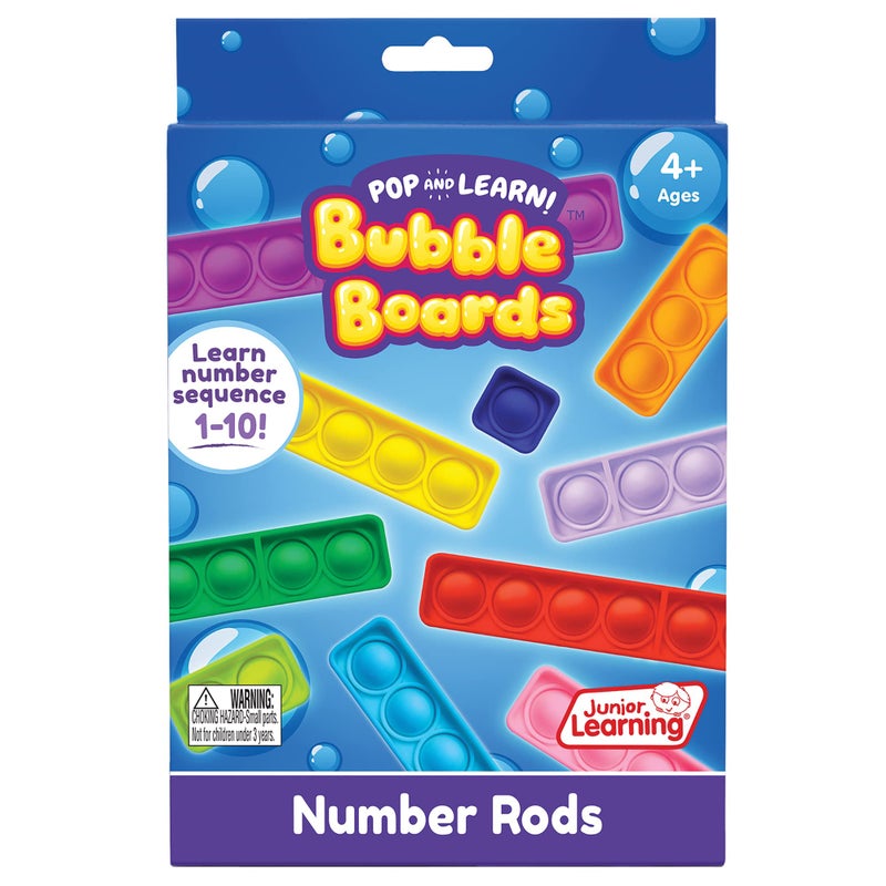 Junior Learning Number Rod Bubble Boards Junior Learning Pop and Learn Learn to Count Out Numbers Math and Sensory Learning for Ages 4 Grade PreK - Image 4