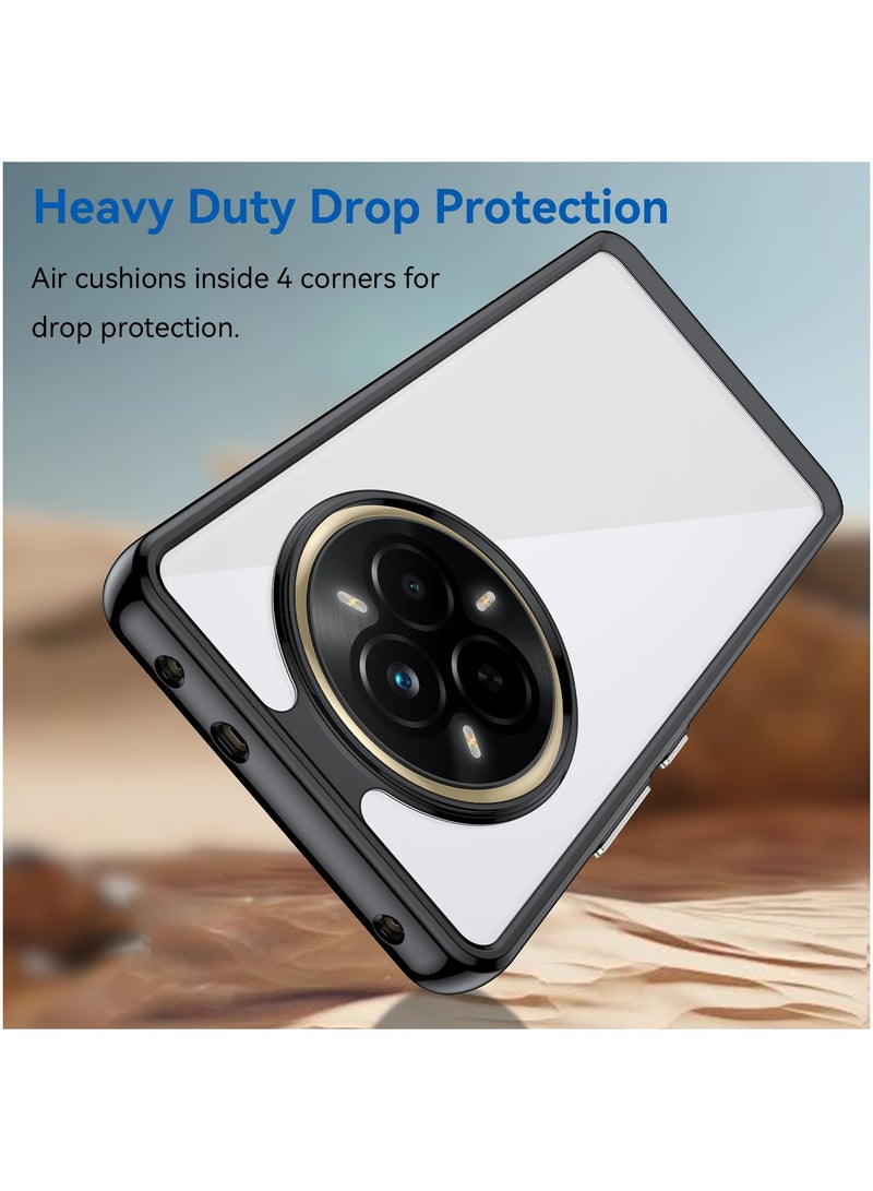 [1+1 Sets] For Realme 14 Pro 5G Case & Screen Protector Transparent Frame Protective Cover with Tempered Glass Screen Protector  - Image 2