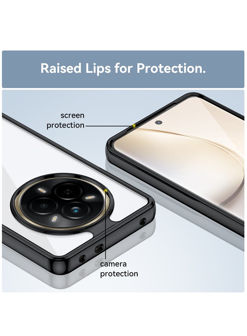 [1+1 Sets] For Realme 14 Pro 5G Case & Screen Protector Transparent Frame Protective Cover with Tempered Glass Screen Protector  - Image 3