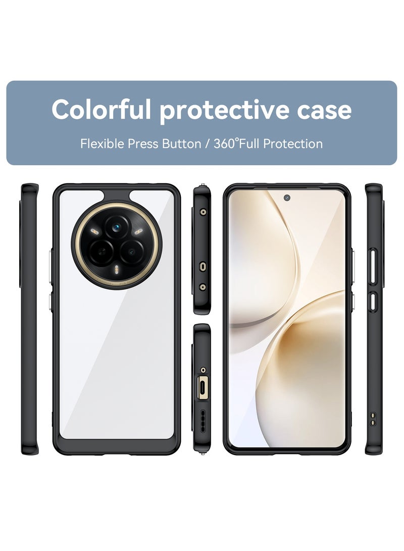 [1+1 Sets] For Realme 14 Pro 5G Case & Screen Protector Transparent Frame Protective Cover with Tempered Glass Screen Protector  - Image 5