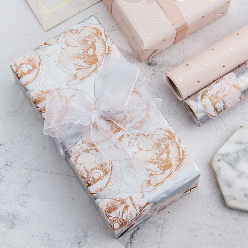 WRAPAHOLIC Wrapping Paper Roll - Elegant Floral and Lace Printed for Wedding, Birthday, Holiday, Party, Baby Shower - 4 Rolls - 30 Inch X 120 Inch Per Roll - Image 3