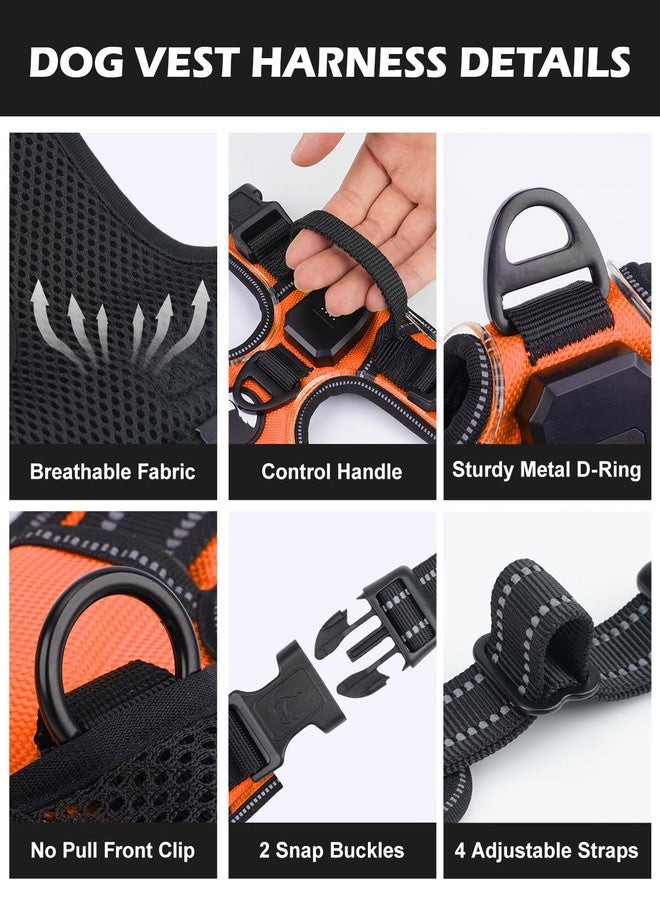 Joytale Light Up Dog Harness, No Pull Dog Harness USB Rechargeable for Night Walking with 3 Lightning Modes and Soft Handle, Adjustable Reflective Lighted Safety Vest, Orange, Large - Image 5