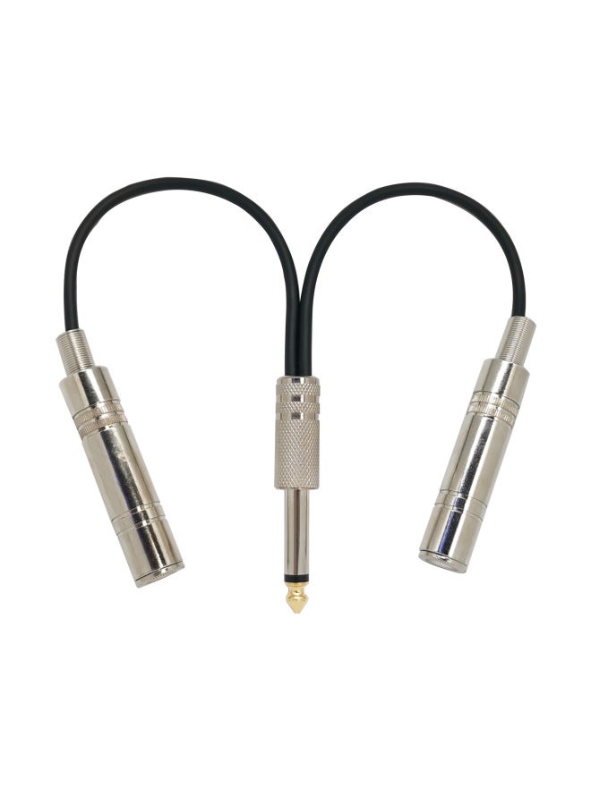 Stereo Male To Female Adapter Single Channel Dual Channel Extension Interface Bass Electric Guitar Line Instrument Match-Color:6.35 One Revolution Two Female Mono-Line Length:0.2 M  - Image 3