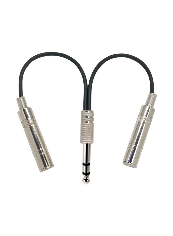 Stereo Male To Female Adapter Single Channel Dual Channel Extension Interface Bass Electric Guitar Line Instrument Match-Color:6.35 One Revolution Two Female Mono-Line Length:0.2 M  - Image 4