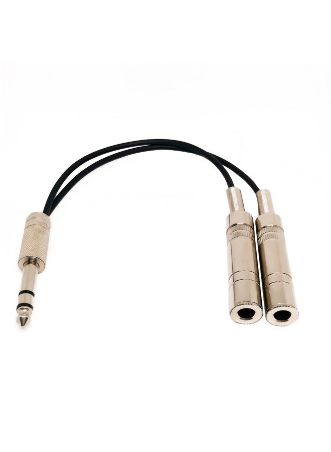Stereo Male To Female Adapter Single Channel Dual Channel Extension Interface Bass Electric Guitar Line Instrument Match-Color:6.35 One Revolution Two Female Mono-Line Length:0.2 M  - Image 2
