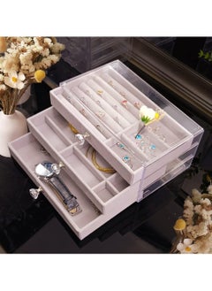 KITCHENOO coobest Jewelry Box, 3 Drawer Jewelry Holder Organizer, Jewelry Boxes & Organizers with Earring Organizer, Jewelry Holder Box, Clear Jewelry Organizer Box for Jewelry Storage, Mothers Day Gifts  - Image 2
