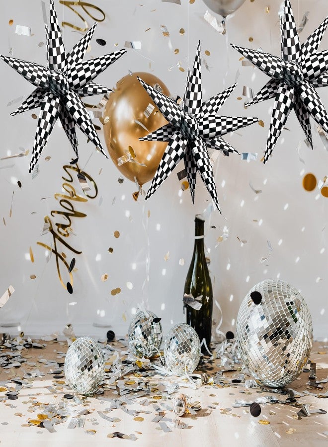 ZAKVOOR 60 Pcs Star Balloons 12 Spike Foil Explosion Party Decoration Balloons for Wedding Birthday Anniversary Backdrop (Plaid) - Image 2