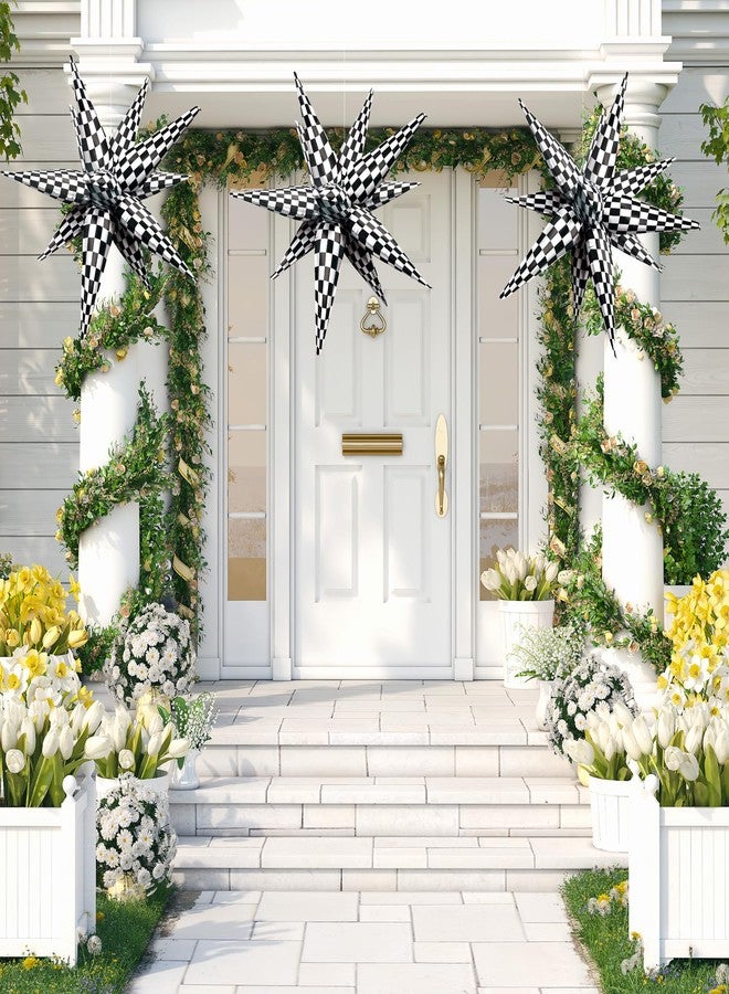 ZAKVOOR 60 Pcs Star Balloons 12 Spike Foil Explosion Party Decoration Balloons for Wedding Birthday Anniversary Backdrop (Plaid) - Image 5