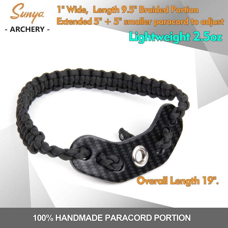 Sunya Archery Bow Wrist Sling, 550 Paracord Strap Comfortable on Hand.100% Full Grain Leather Yoke, Multiple Camo Colors.Fit Compound Bow Stabilizer & Recurve. - Image 3
