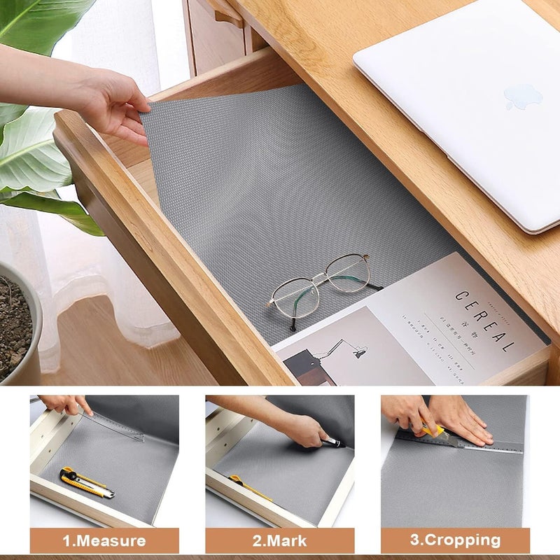 Bulfyss Multipurpose Ethylene-Vinyl Textured Super Strong Anti-Slip Mat Liner - (45 X 500cm, 5m Roll, Grey) - Image 3