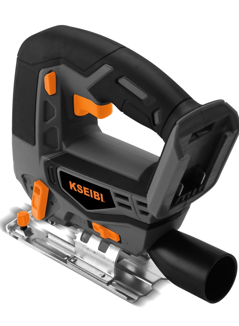 KSEIBI Cordless Jigsaw 20V, Brushless jigsaw tool with Variable Speed, (TOOL ONLY) Blade speed 0-2500 /min, T-shaped Cutting Blades, for Woodworking, Cutting Wood and Metal, Parallel Saw, High-Precision Cutting.  - Image 3