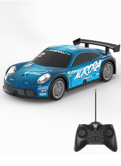 gearbox Luminous Remote Control Car, Light Up RC Car Toys, 2.4GHz 1:22 Scale 15KM/H Off-Road with Cool LED Lights Racing Rechargeable Toy Car for Christmas Birthday Kids Boys for 6-7 8-12 Year Old- Blue  - Image 1