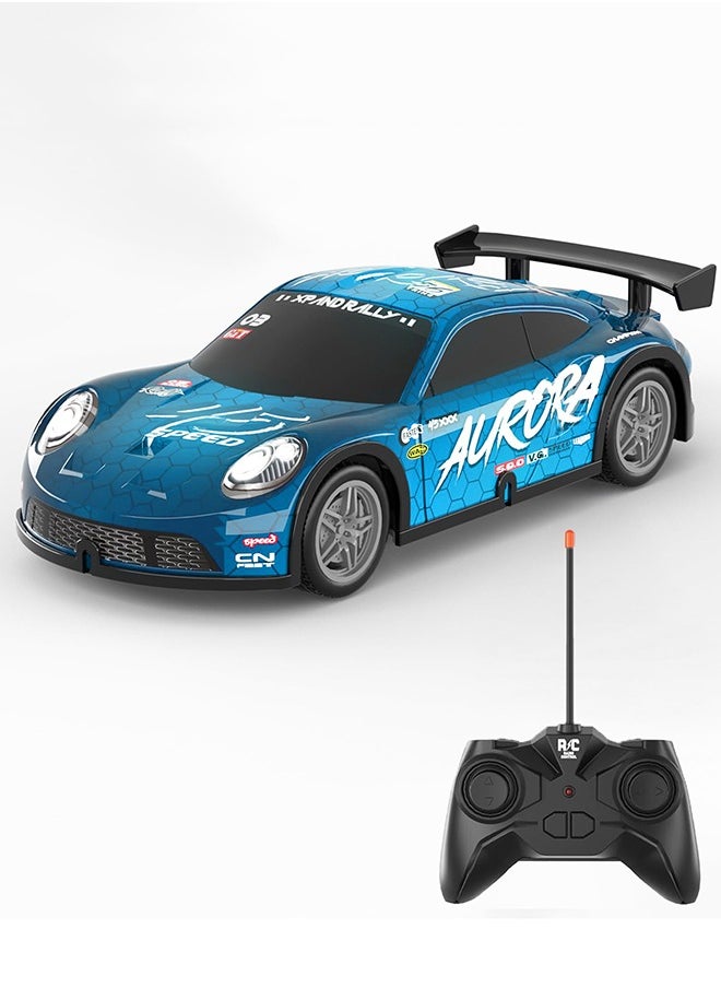 gearbox Luminous Remote Control Car, Light Up RC Car Toys, 2.4GHz 1:22 Scale 15KM/H Off-Road with Cool LED Lights Racing Rechargeable Toy Car for Christmas Birthday Kids Boys for 6-7 8-12 Year Old- Blue  - Image 1