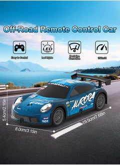 gearbox Luminous Remote Control Car, Light Up RC Car Toys, 2.4GHz 1:22 Scale 15KM/H Off-Road with Cool LED Lights Racing Rechargeable Toy Car for Christmas Birthday Kids Boys for 6-7 8-12 Year Old- Blue  - Image 4